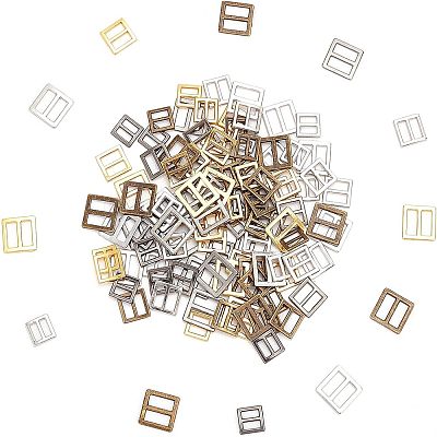 120Pcs 12 Style Alloy Slide Buckles FIND-FG0001-37-1
