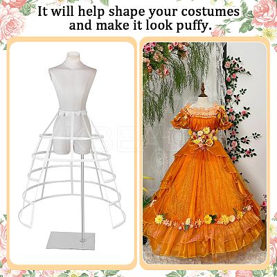 Polyester & Steel Wire Skirt 5 Hoop Petticoat for Wedding Dress Ball Gown DIY-WH0591-493A-1