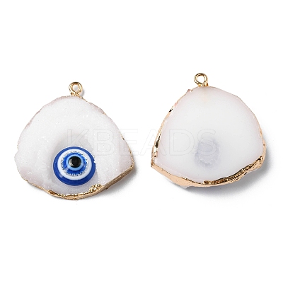 Evil Eye Druzy Resin Pendants RESI-D050-10LG-1