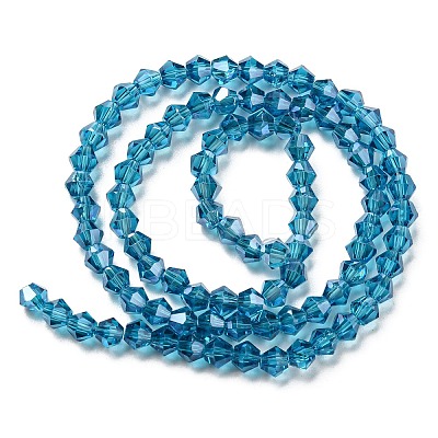Transparent Electroplate Glass Beads Strands GLAA-F029-3mm-C01-1