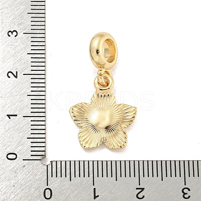Rack Plating Alloy Enamel Flower European Dangle Charms FIND-B034-55G-01-1