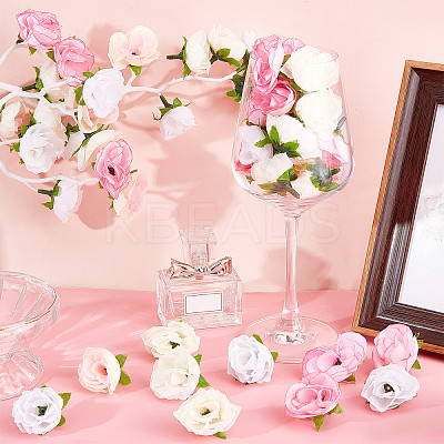 100Pcs 4 Colors Cloth Imitation Rose AJEW-CP0001-84-1