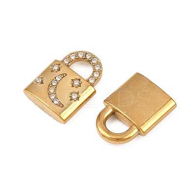 304 Stainless Steel Micro Pave Cubic Zirconia Pendants STAS-A132-05A-G-1