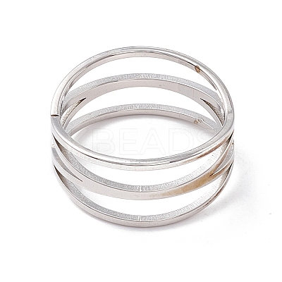Non-Tarnish Criss Cross 304 Stainless Steel Finger Ring for Women  LS-RJEW-B035-03P-1
