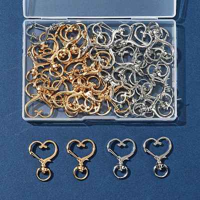 40Pcs 2 Colors Alloy Swivel Snap Hook Clasps FIND-FS0004-73B-1