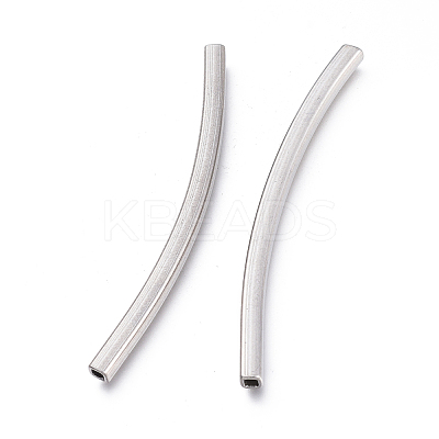 Tarnish Resistant 304 Stainless Steel Curved Tube Beads STAS-K207-64P-1