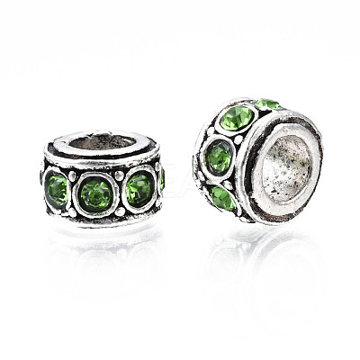 Alloy Rhinestone European Beads MPDL-Q212-001E-RS-1