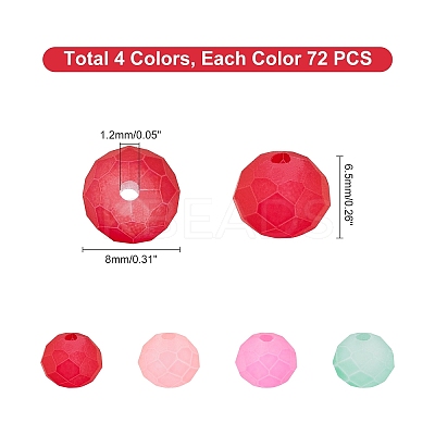 4 Strands 4 Colors Spray Painted Glass Beads Strands FGLA-PH0001-02-1