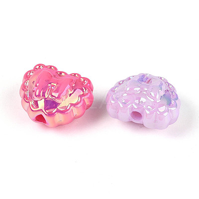 UV Plating Luminous Opaque Acrylic Beads TACR-T017-91M-1