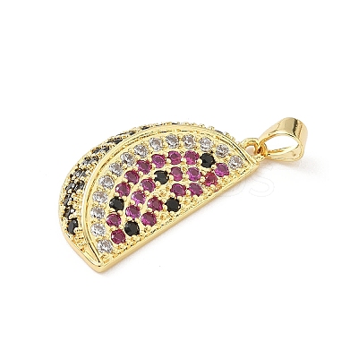 Brass Micro Pave Cubic Zirconia Pendants KK-B141-44G-01-1