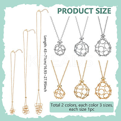 6Pcs 6 Styles 304 Stainless Steel Cable Chain Necklace Makings NJEW-PH0001-34A-1