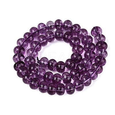 Crackle Transparent Glass Beads Strands GLAA-N074-02B-12-1