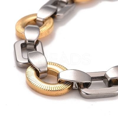 PVD Vacuum Plating 201 Stainless Steel Link Chain Bracelet LS-STAS-E160-05GP-1