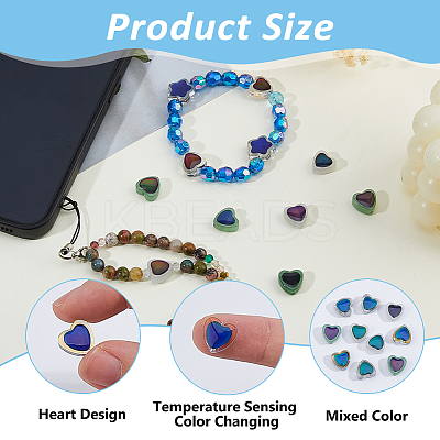 60Pcs 5 Colors Two Tone Glass Beads GLAA-HS0001-16-1
