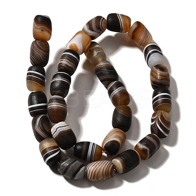 Natural Banded Agate(Dyed & Heated) Beads Strands G-H091-B01-01-1