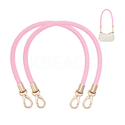 Imitation Leather Braided Round Cord Bag Handles with Zinc Alloy Clasps FIND-WH0126-941A-02-1