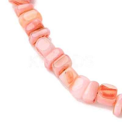Dyed Natural Freshwater Shell Nuggets Beaded Anklets AJEW-AN00746-04-1