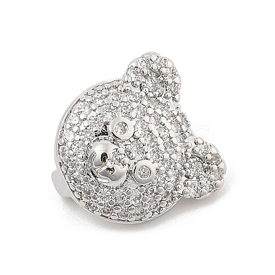 Brass Micro Pave Cubic Zirconia Slide Charms ZIRC-I068-04P-A-1