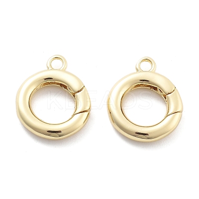 Rack Plating Brass Spring Gate Rings KK-H449-58G-01-NR-1
