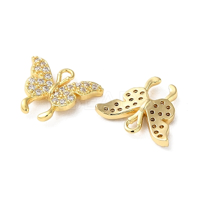 Brass Micro Pave Cubic Zirconia Charms KK-F872-06G-1