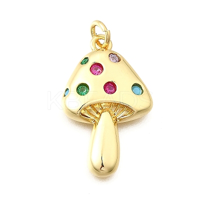 Brass Micro Pave Cubic Zirconia Pendants KK-F896-03G-1