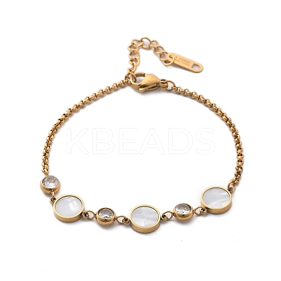 Ion Plating(IP) 304 Stainless Steel Link Bracelets BJEW-P345-10G-01-1