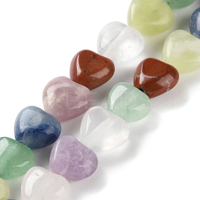 Natural Quartz Crystal & Red Jasper & Green Aventurine & Blue Aventurine & Lepidolite & Amethyst & Lemon Jade Beads Strands G-B022-39A-1
