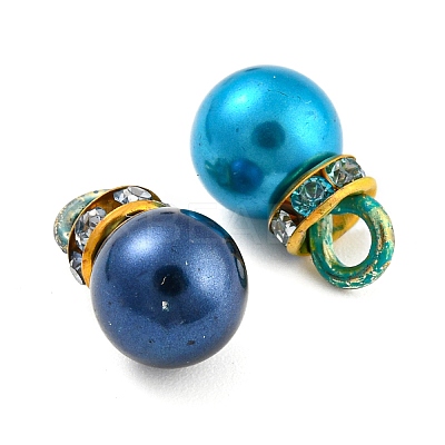 (Defective Closeout Sale: Ring Dyed)ABS Plastic Imitation Pearl Charms KY-XCP0001-25-1