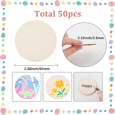 50Pcs Wood Cutouts DIY-SP0004-64B-01-1