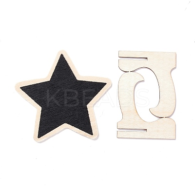 Star Wooden Mini Chalkboard Signs LS-AJEW-M035-08-1