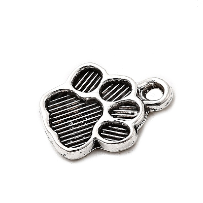 Dog Paw Prints Tibetan Style Alloy Pendant Enamel Settings TIBEP-R338-30AS-RS-1