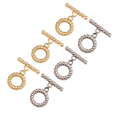 10Set 2 Colors Ion Plating(IP) 304 Stainless Steel Toggle Clasps STAS-CJ0001-205-1