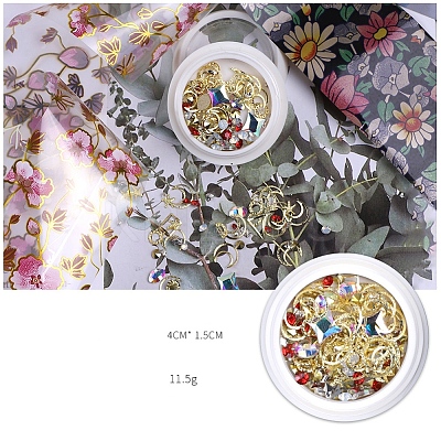 Aluminum Alloy Cabochons & Rhinestone LS-MRMJ-WH0072-05-1