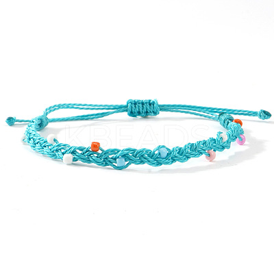 Glass Beads Braided Bead Bracelets TN6908-8-1
