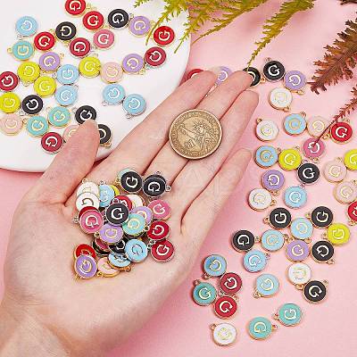 120Pcs 12 Colors Golden Plated Alloy Charms ENAM-SZ0001-64G-1