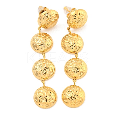 304 Stainless Steel with Textured Stud Earrings for Women EJEW-Z053-05G-01-1