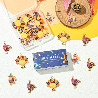 30Pcs 3 Styles Thanksgiving Day Theme Alloy Enamel Pendants ENAM-SC0006-84-1