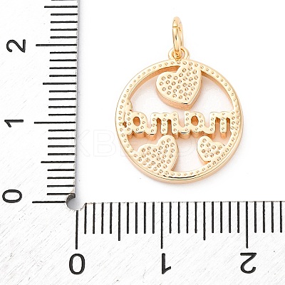 Mother's Day Brass Pendants KK-D360-19G-1