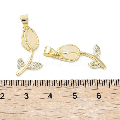 Flower Resin Pendants KK-E102-28G-1