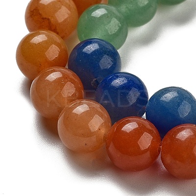 Natural Yellow/Green/Blue/Red Aventurine Beads Strands G-B095-A03-02-1