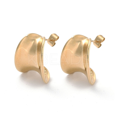 Ion Plating(IP) 304 Stainless Steel Stud Earrings EJEW-K281-08G-1