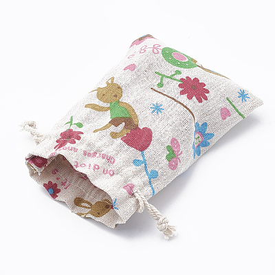 Polycotton(Polyester Cotton) Packing Pouches Drawstring Bags LS-ABAG-T006-A03-1