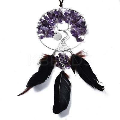 Natural Amethyst Big Pendants G-T133-15D-1