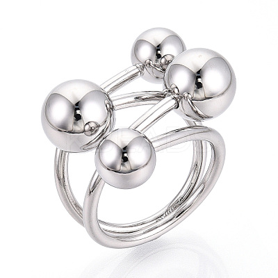 Adjustable 304 Stainless Steel Cuff Rings STAS-T066-80P-1