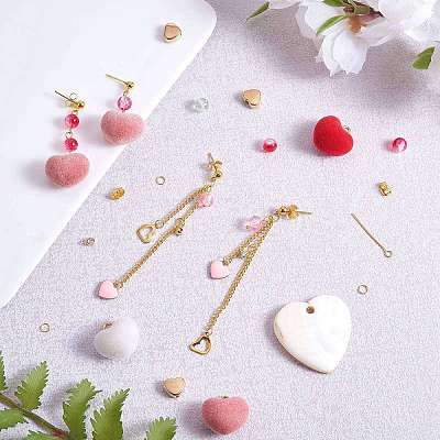 DIY Heart Drop Earring Making Kit DIY-SZ0009-25-1