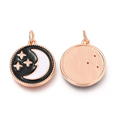 Brass Micro Pave Clear Cubic Zirconia Pendants ZIRC-B0004-10-1