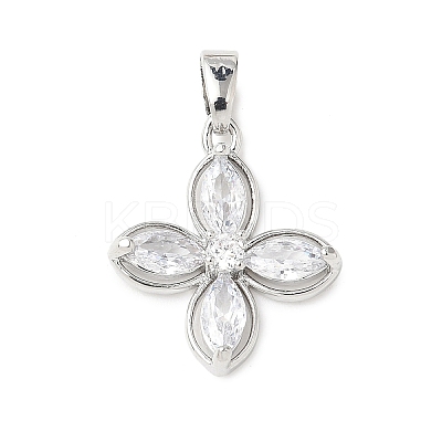 Brass Micro Pave Cubic Zirconia Pendants KK-D357-14B-P-1