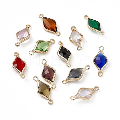 Transparent K9 Glass Connector Charms GLAA-A005-03LG-1