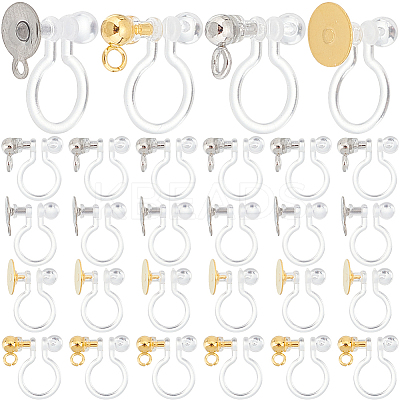 40Pcs 4 Styles Plastic U Type Clip-on Earring Component STAS-SC0007-60-1