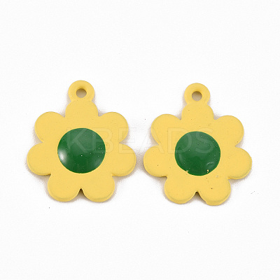 Spray Painted Alloy Enamel Pendants PALLOY-T075-128B-RS-1
